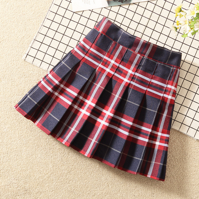 Baby Clothing Line - Vintage Pleated Plaid Skirts for Teens